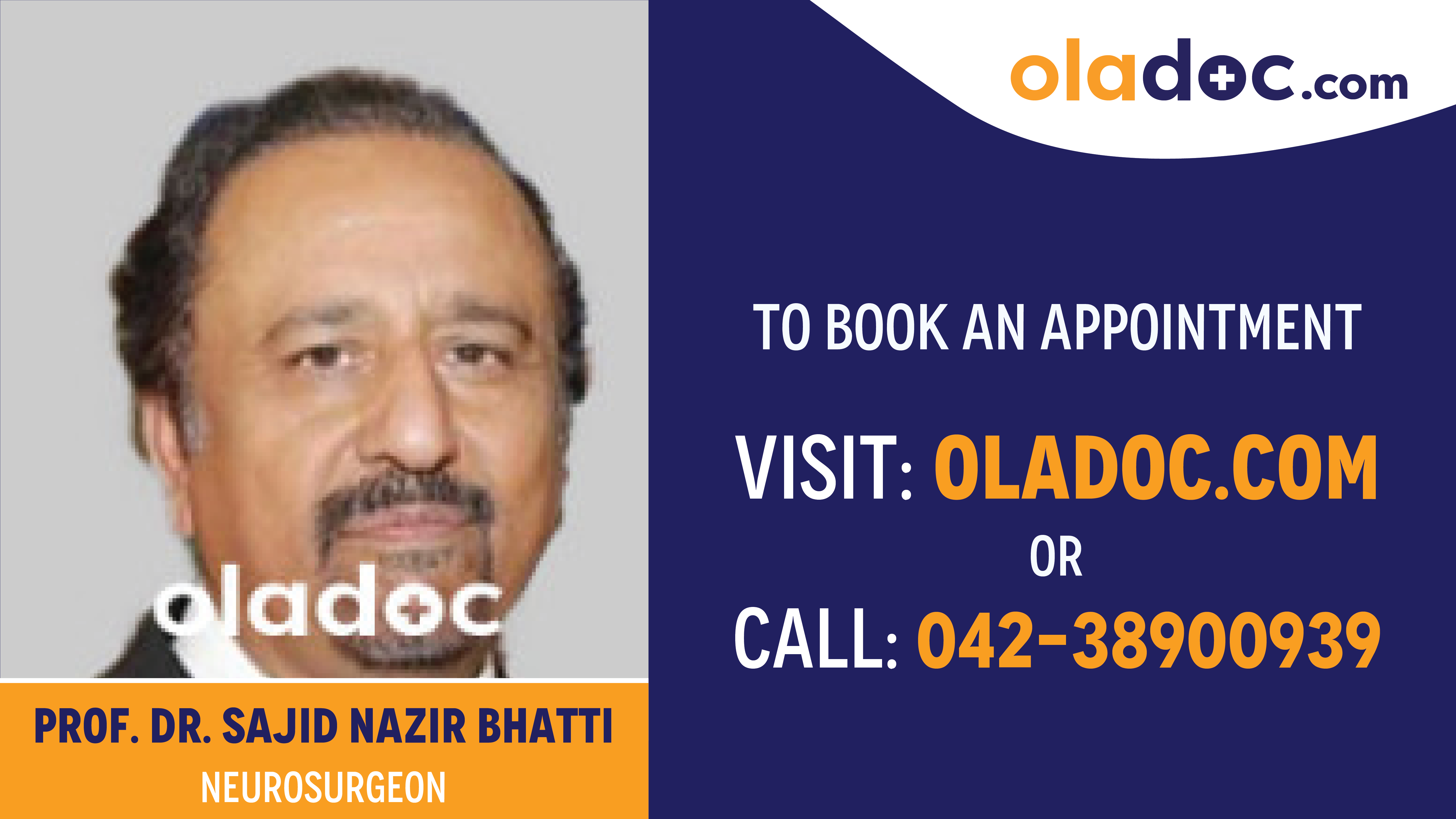Book appointment with Dr.Sajid Nazir Bhatti-best Neurosurgeon in Islamabad
